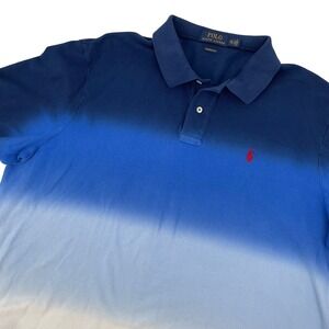 Polo Ralph Lauren Mens XXL Classic Fit Dip Dye Ombre Short Sleeve Pony Shirt EUC